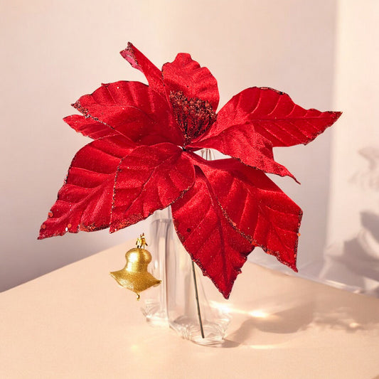 Flor Navideña Poinsettia 30 Cm Red