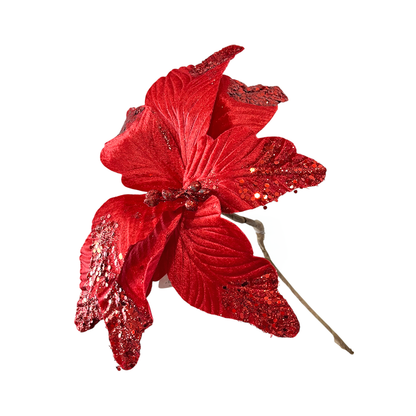 Flor Navideña Poinsettia 30 Cm Red