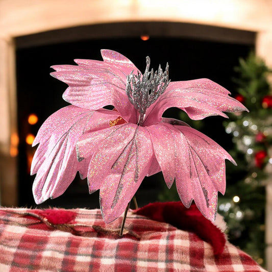 Flor Navideña Poinsettia 33 Cm Rose