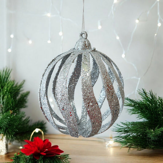 Esfera Navideña Decorativa 15 Cm Silver