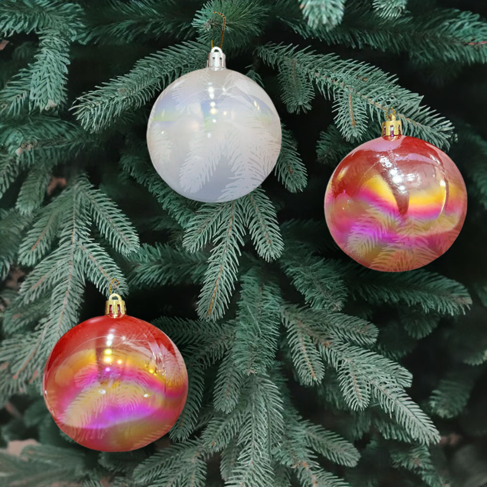 Bolas Navideñas Miro Christmas de 8Cm / 6 Piezas / Roja-Blanca