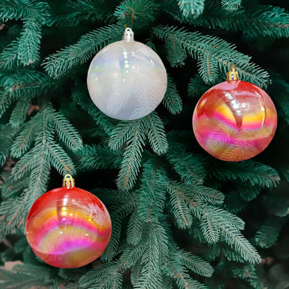 Bolas Navideñas Miro Christmas de 8Cm / 6 Piezas / Roja-Blanca