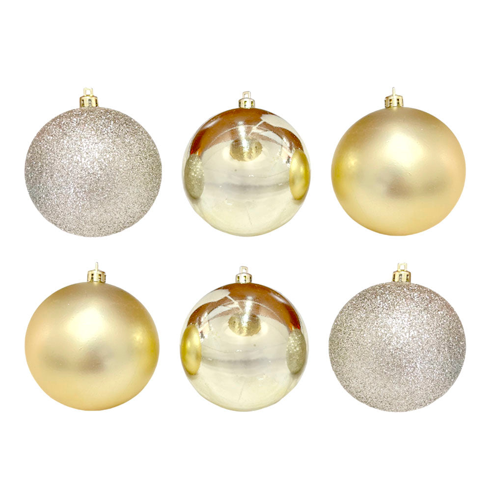 Bolas Navideñas Maranelo Christmas de 8 cm / 6 Piezas / Dorado Brillante-Mate