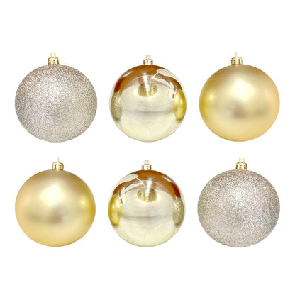 Bolas Navideñas Maranelo Christmas de 8 cm / 6 Piezas / Dorado Brillante-Mate