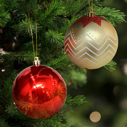 Bolas Navideñas Maranelo Christmas de 8cm / 6 Piezas / Roja-Dorada