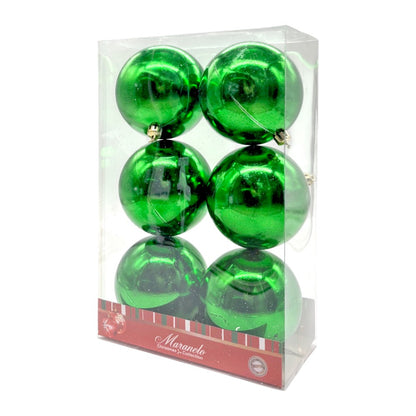 Bolas Navideñas Maranelo Christmas de 8Cm / 6 Piezas / Verde Perlado