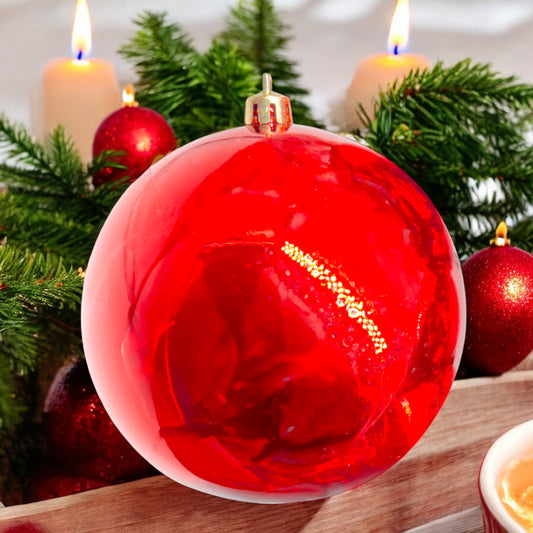 Bolas Navideñas Maranelo Christmas 4 Piezas / 10Cm / Rojo Perlado