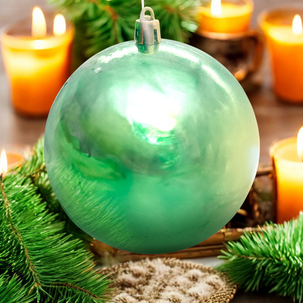 Bolas Navideñas Maranelo Christmas 4 Piezas / 10Cm / Verde Perlado