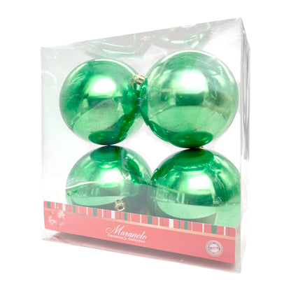 Bolas Navideñas Maranelo Christmas 4 Piezas / 10Cm / Verde Perlado