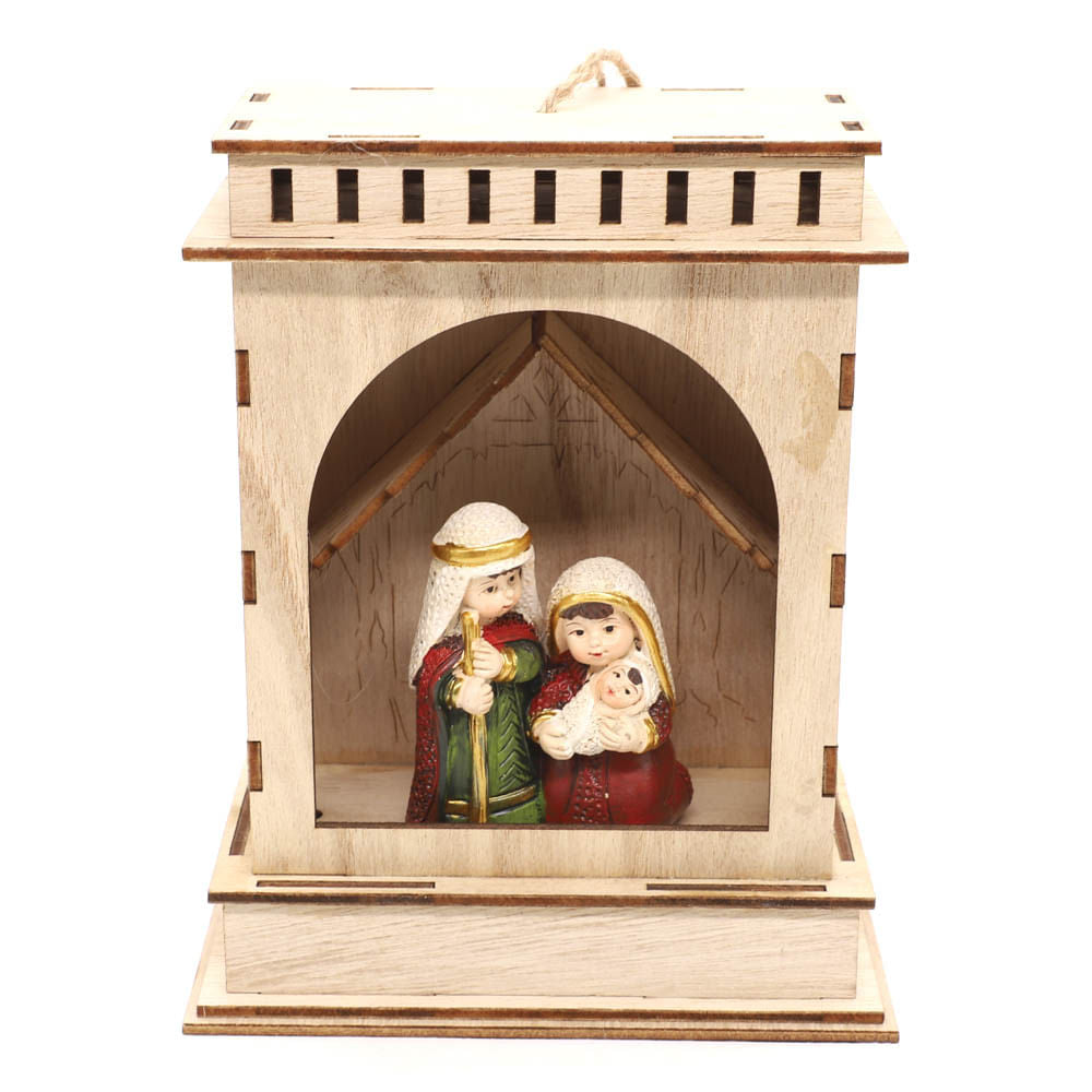 Adorno de Navidad Sagrada Familia Miró Christmas Con Casita 17 cm