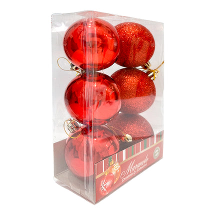 Bola Navideña 6 pza / Decorativa / Roja / 6 cm / Maranelo Christmas