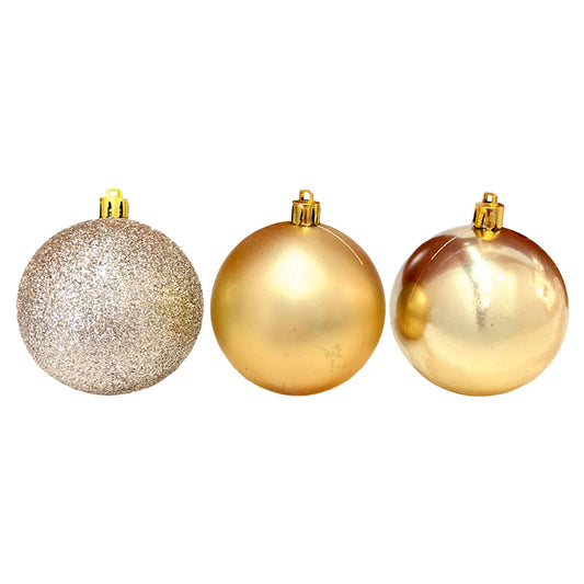 Bola Navideña 12 pza Decoradas / Champaña / 6 cm / Maranelo Christmas