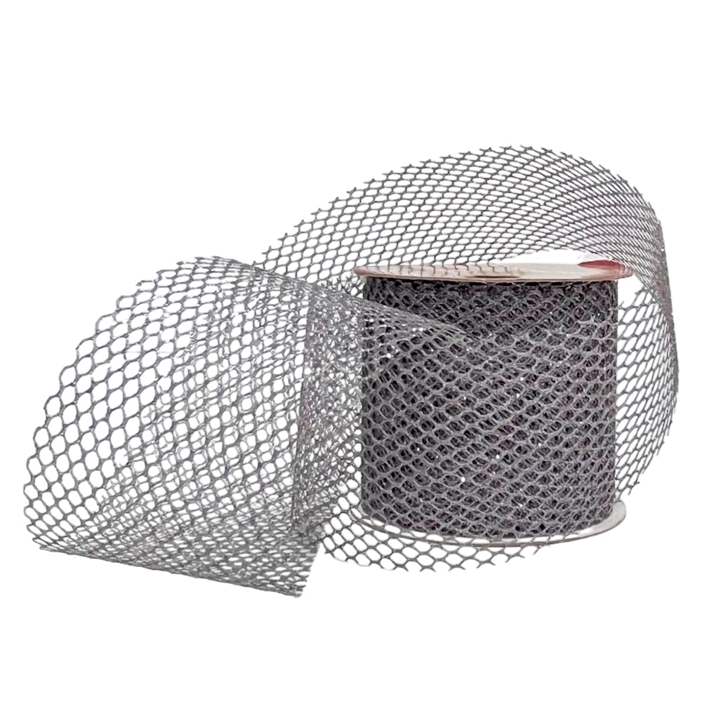 Cinta Navideña Miro Christmas / Silver-Red / 2.5"x10Yd / Surtido