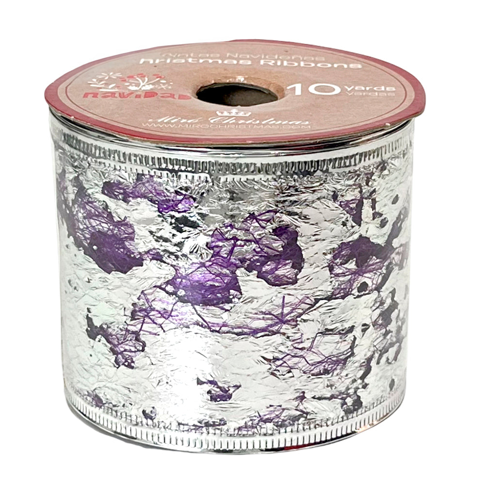 Cinta Navideña Miro Christmas / Rosa-Purpúra / 2.5"x10Yd / Surtido