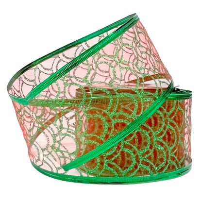 Cinta Navideña Miro Christmas / Red-Green / 2.5"x10Yd