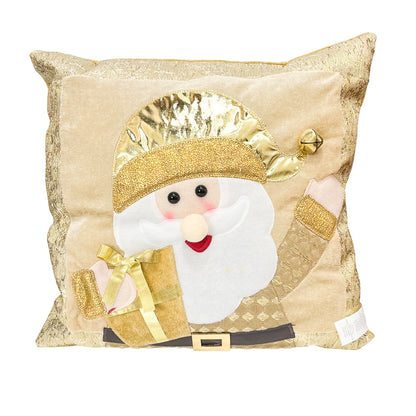 Cojín Decorativo Navideño Santa 38x38 cm / Gold – Christmas Elegance