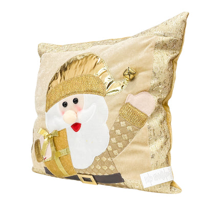 Cojín Decorativo Navideño Santa 38x38 cm / Gold – Christmas Elegance