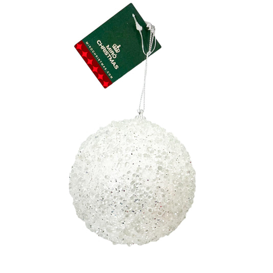 Esfera Navideña Decorativa 10 cm Azul-Blanco / Miro Christmas