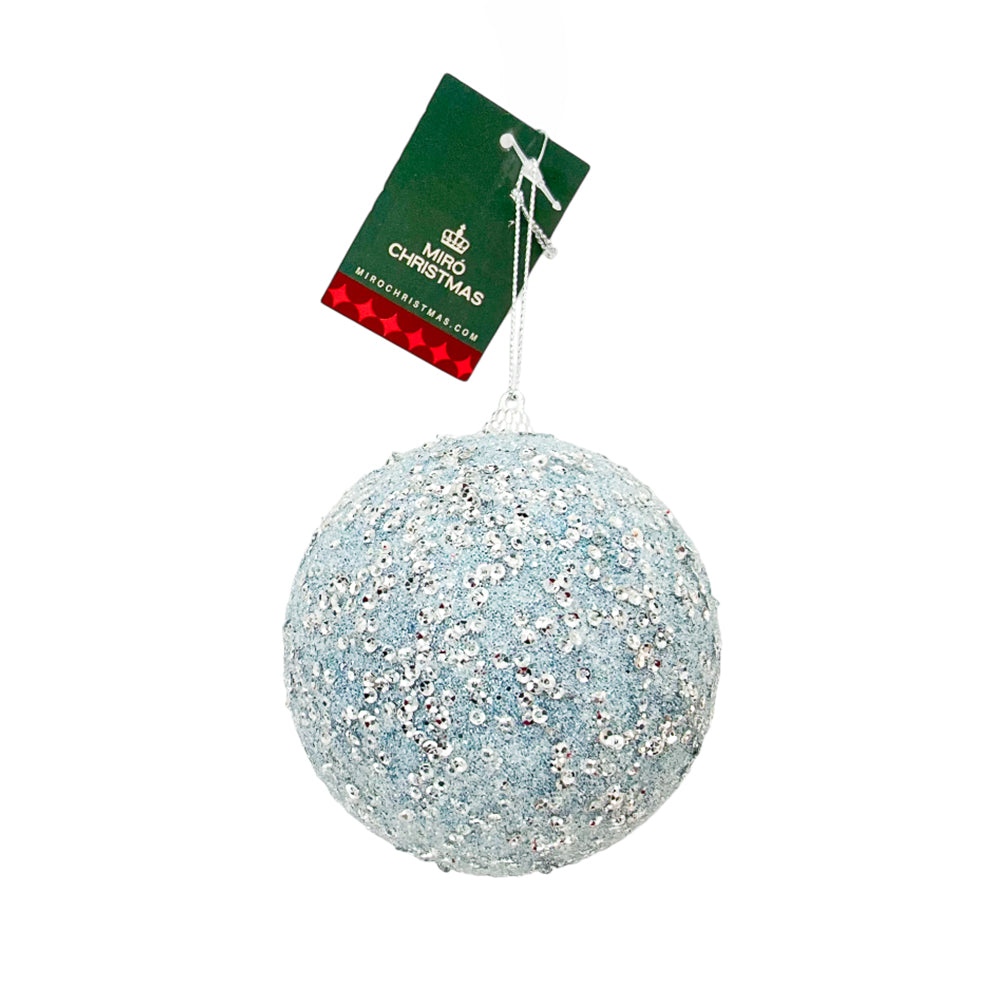 Esfera Navideña Decorativa 10 cm Azul-Blanco / Miro Christmas