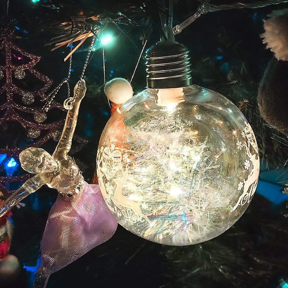 Esfera Navideña 10 cm con Luz / Set 2 Piezas / Maranelo Christmas