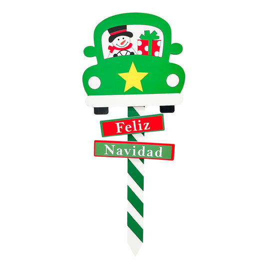 Estaca Navideña 35 cm con Letrero / Christmas Elegance