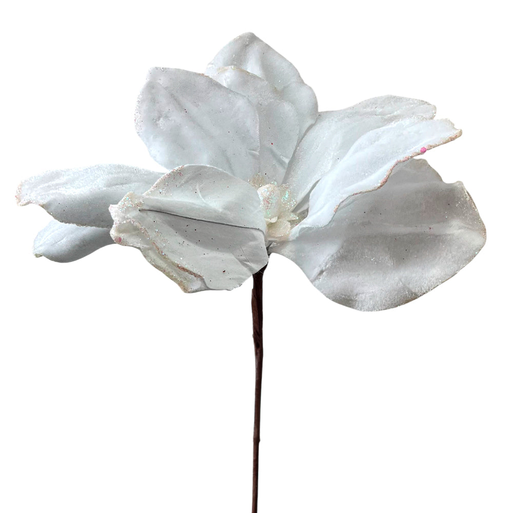 Flor Navideña Poinsettia / 30 cm / Blanca / Montefiori Christmas