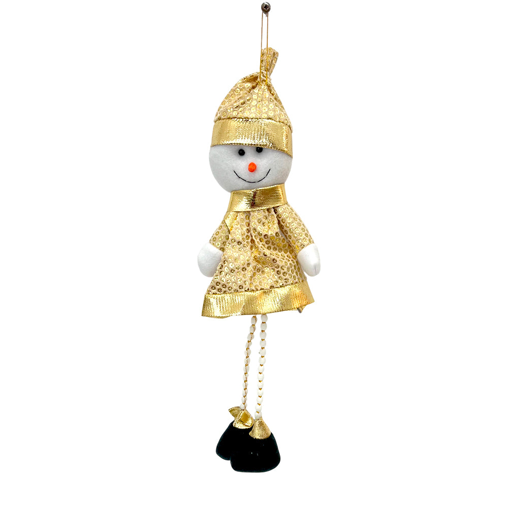 Ornamento Navideño Hombre de Nieve / 38 cm / Dorado