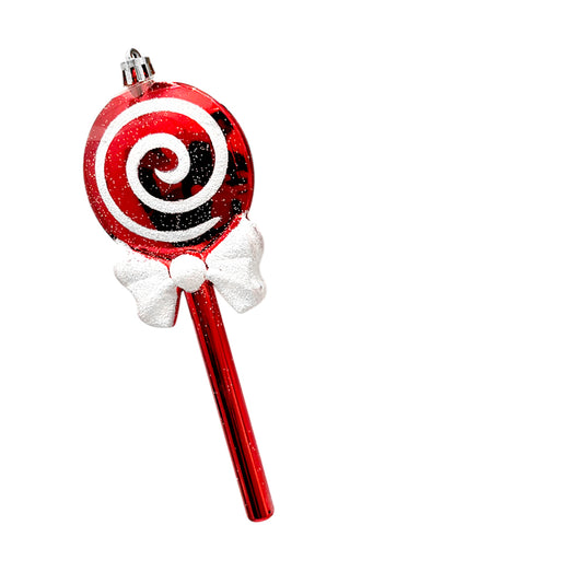Ornamento Navideño Caramelo / Miro Christmas / 18 cm Set 2 Piezas Rojo y Blanco