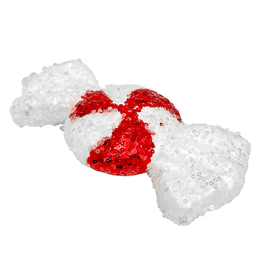 Ornamento Navideño Pastilla redonda / Miro Christmas / 9x20 cm Rojo y Blanco
