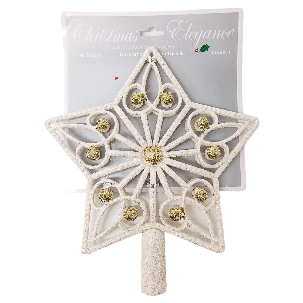 Estrella Para Punta de Árbol Christmas Elegance 9" x 10" - Surtido