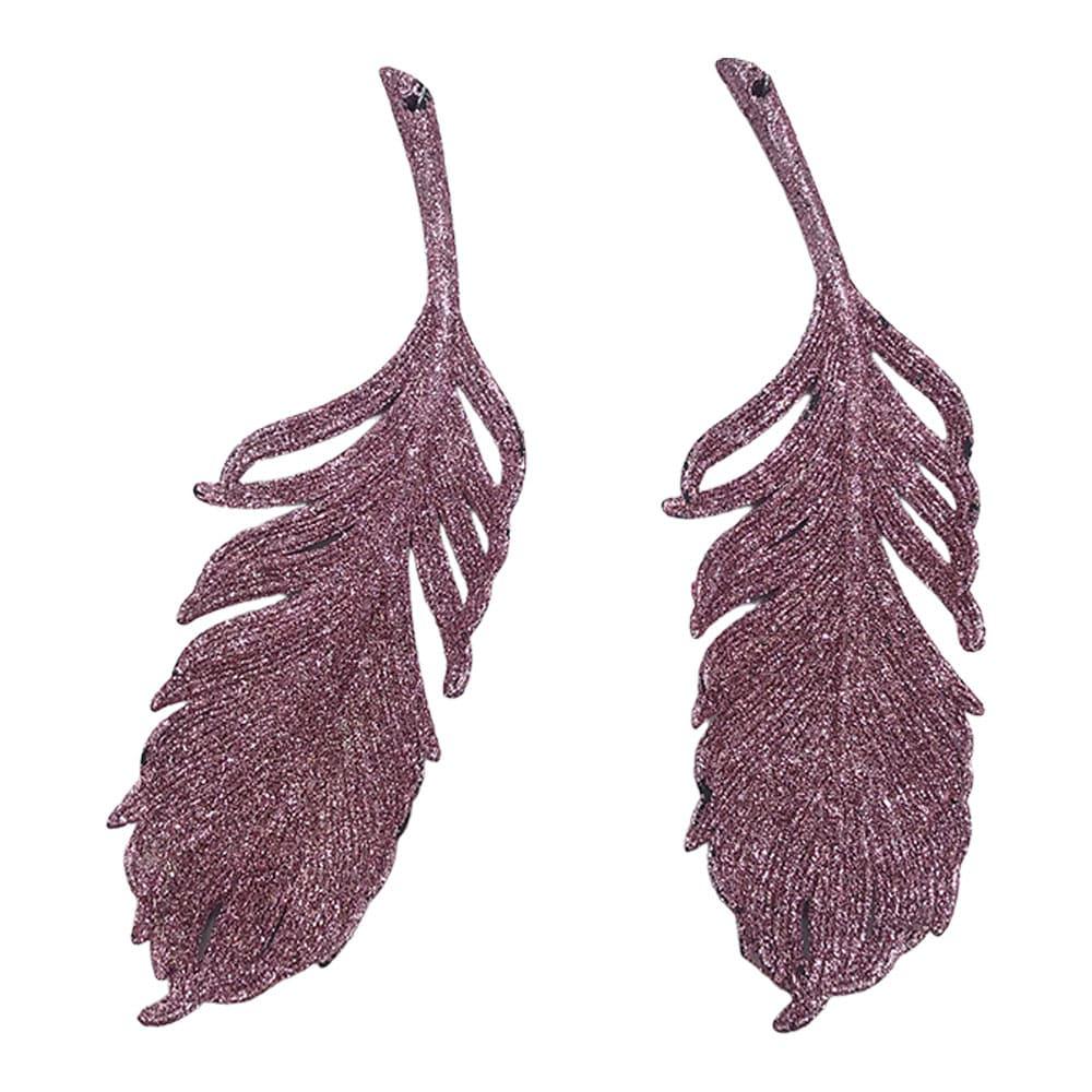 Adorno Decorativo Navideño Miro Christmas Set 2 Pz Plumas Lavanda.