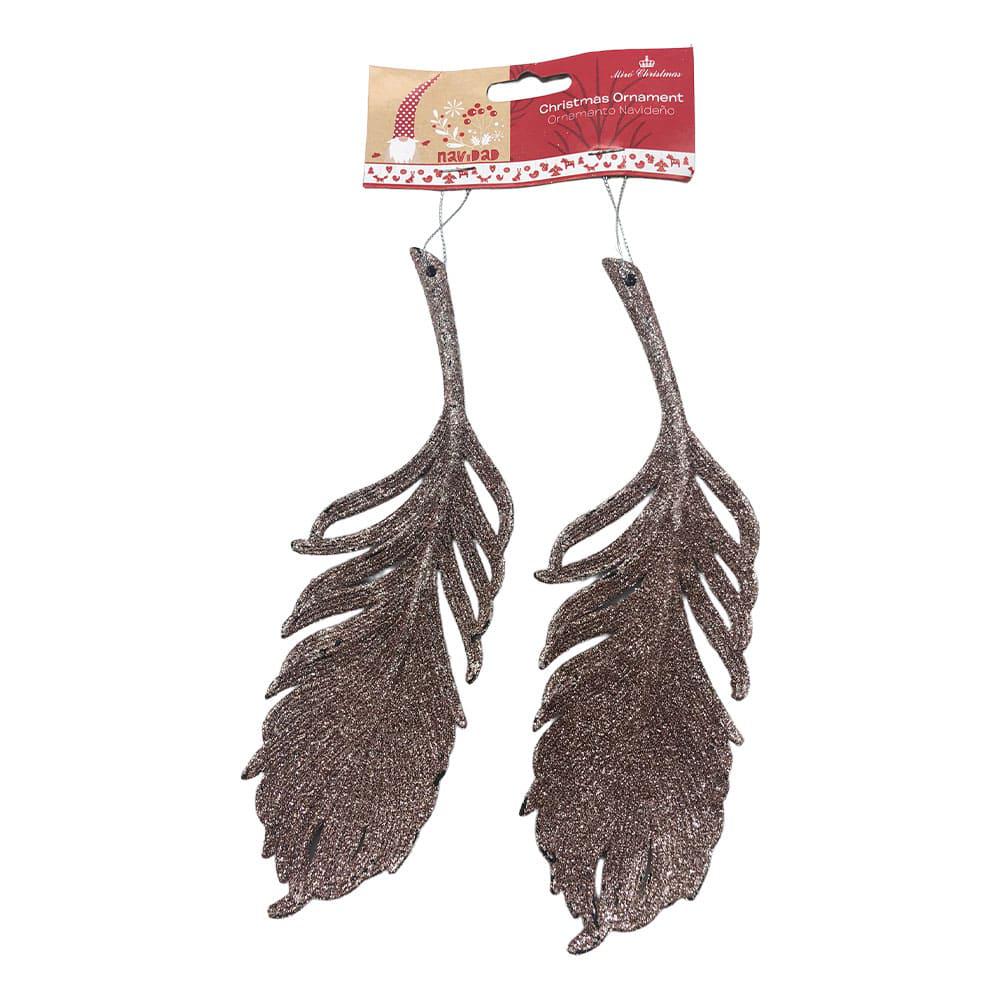 Adorno Decorativo Miro Christmas Navideño Plumas 2Pza Lavanda