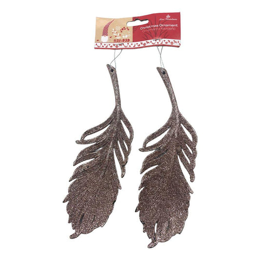 Adorno Decorativo Miro Christmas Navideño Plumas 2Pza Lavanda