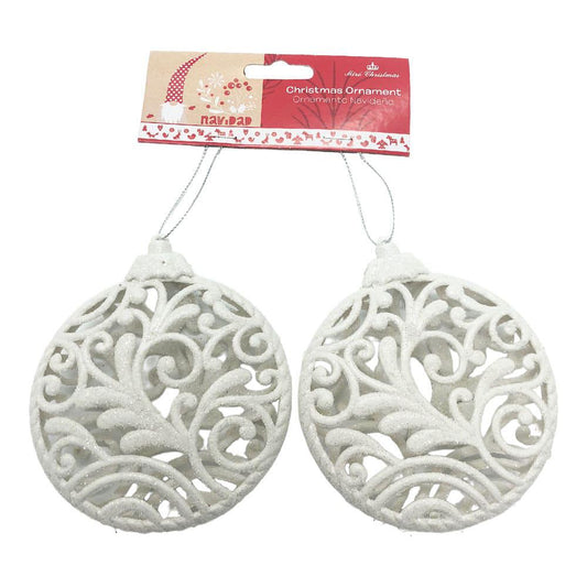 Adorno decorativo Miro Christmas Navideño Bolas 2Pza White