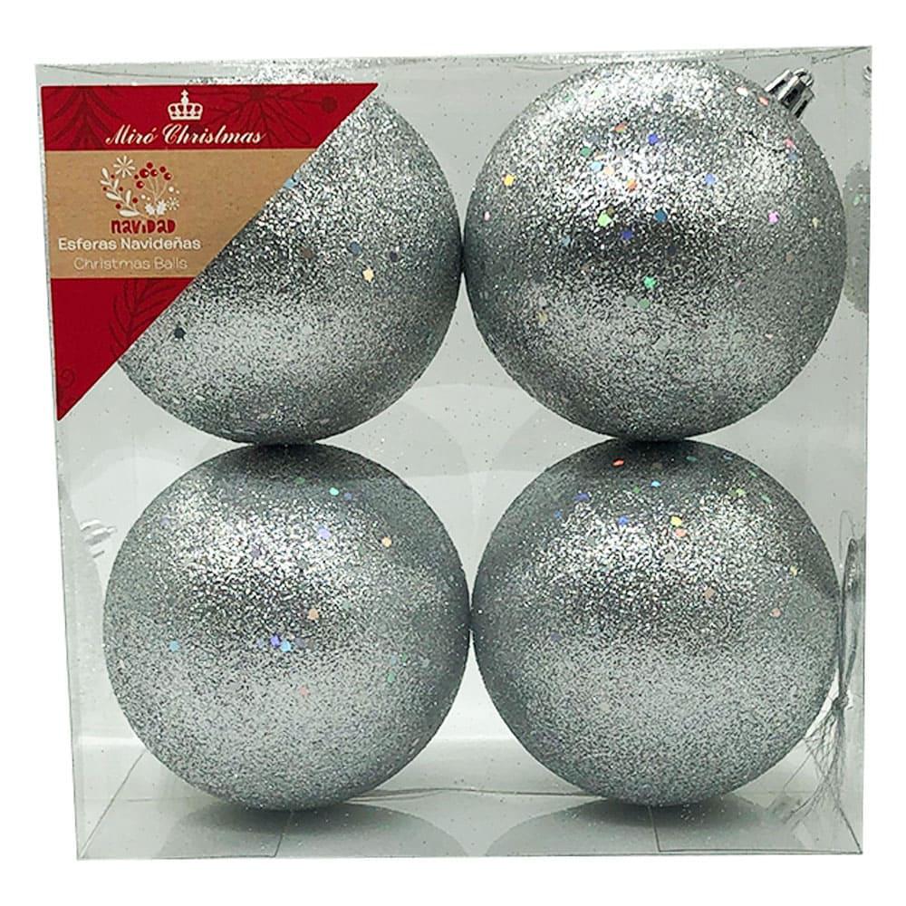 Bolas de Navidad Miro Christmas de 10 cm Escarchadas 4 Piezas