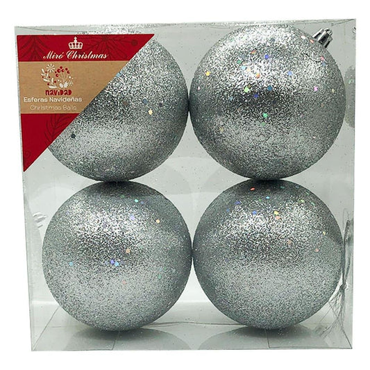 Bolas de Navidad Miro Christmas de 10 cm Escarchadas 4 Piezas
