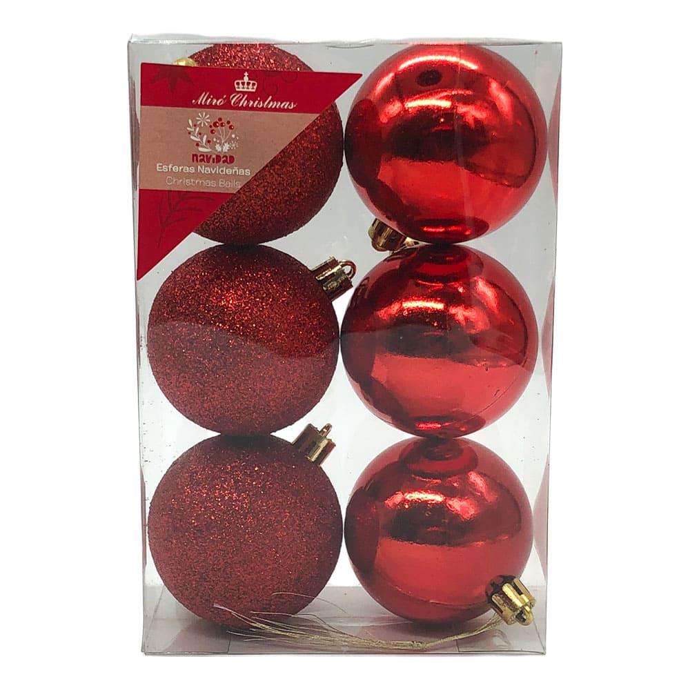 Bolas Navideñas Miro Christmas de 6 cm Brillantes 6 Piezas