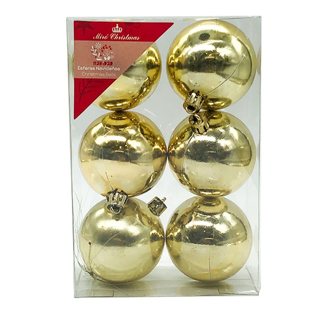 Bolas Navideñas Miro Christmas de 6 cm Brillantes 6 Piezas
