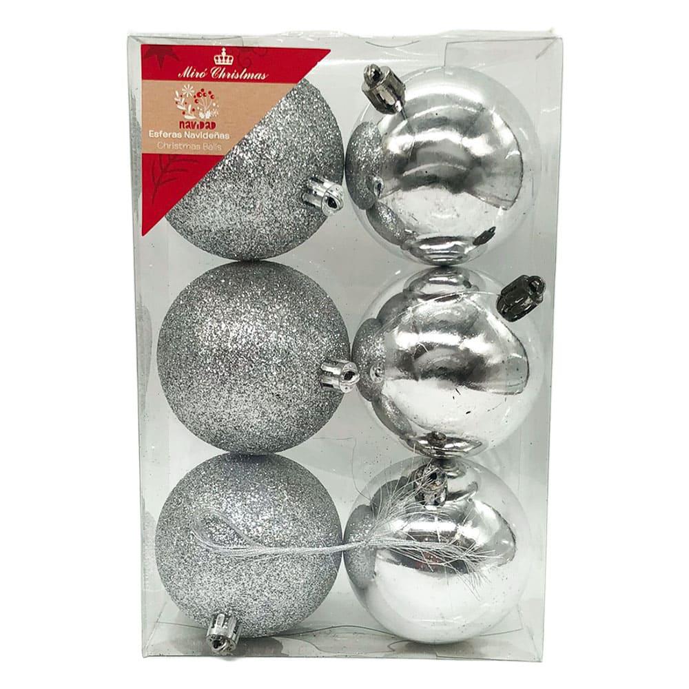 Bolas de Navidad Miro Christmas de 7 cm Brillantes 6 Piezas