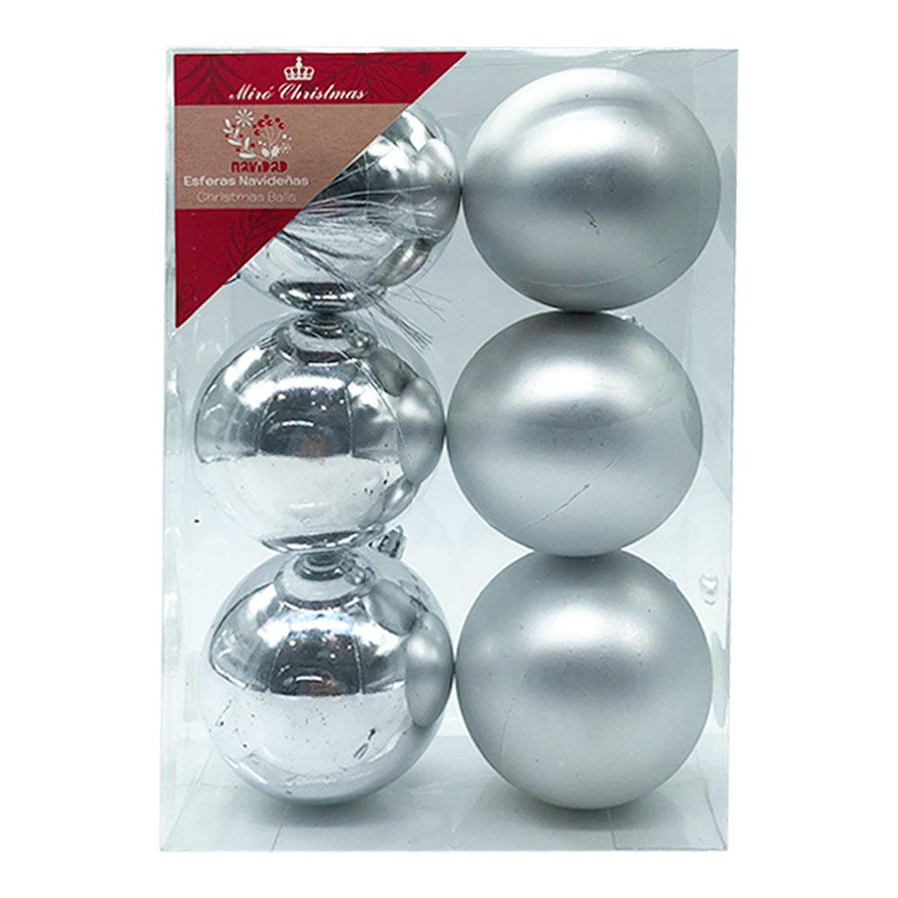 Bolas de Navidad Miro Christmas de 8 cm Lisas 6 Piezas