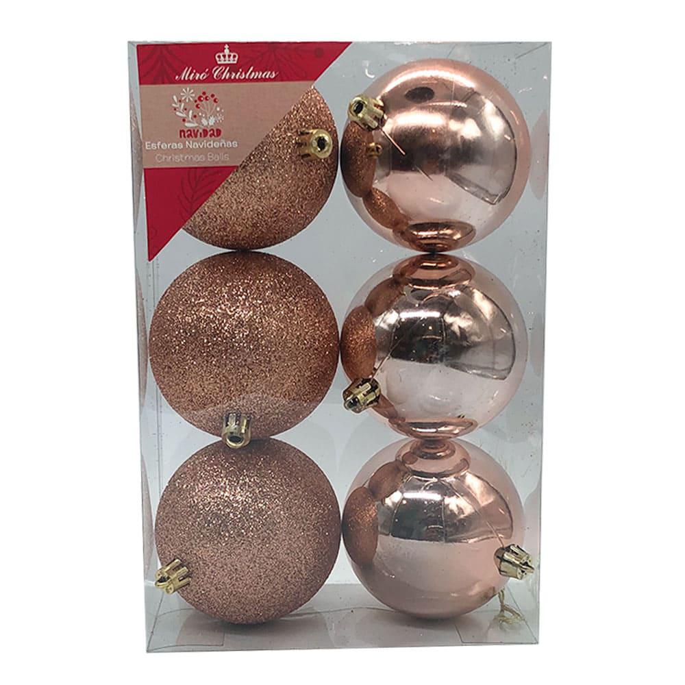 Bolas de Navidad Miro Christmas de 8 cm Brillantes 6 Piezas