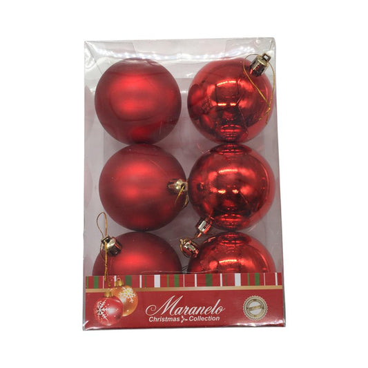 Bolas Navideñas Rojo Mate/Brillante 7 cm
