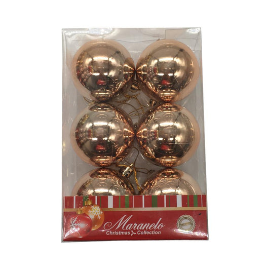 Bolas Navideñas Rose Gold Brillante 7 cm