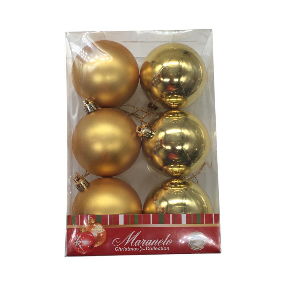 Bolas Navideñas Dorado Mate/Brillante 7 cm