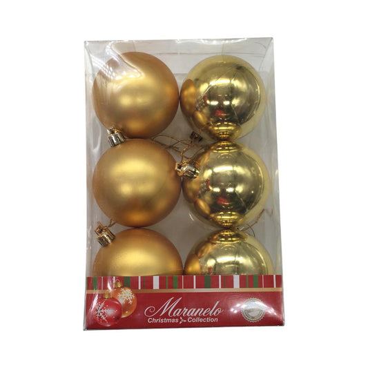Bolas Navideñas Dorado Mate/Brillante 7 cm