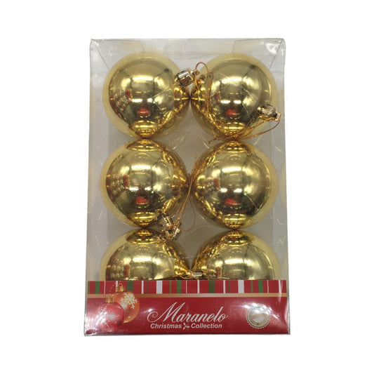 Bolas Navideñas Dorado Brillante 7 cm