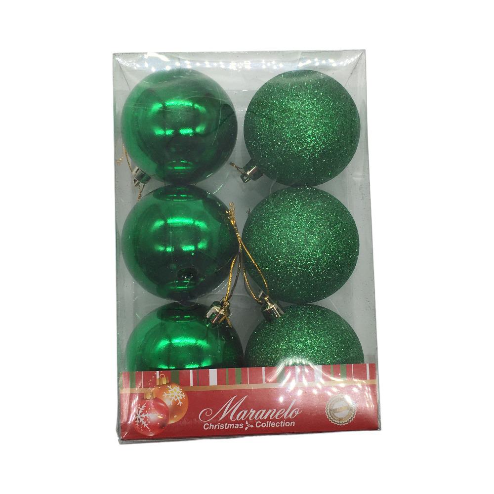 Bolas De Navidad Maranelo Christmas Lisas 6Pz Dorado Esc/Brill 6Cm