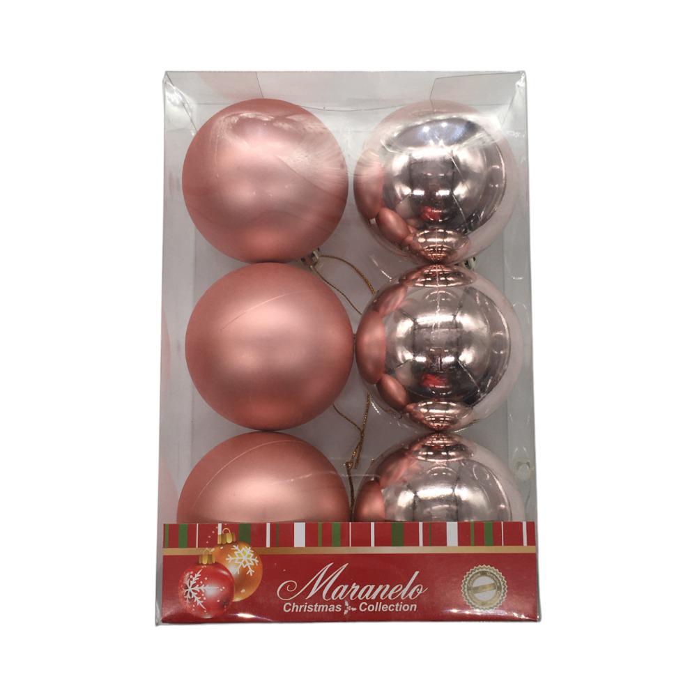 Bolas Navideñas Rose Gold Mate/Brillante 6 cm