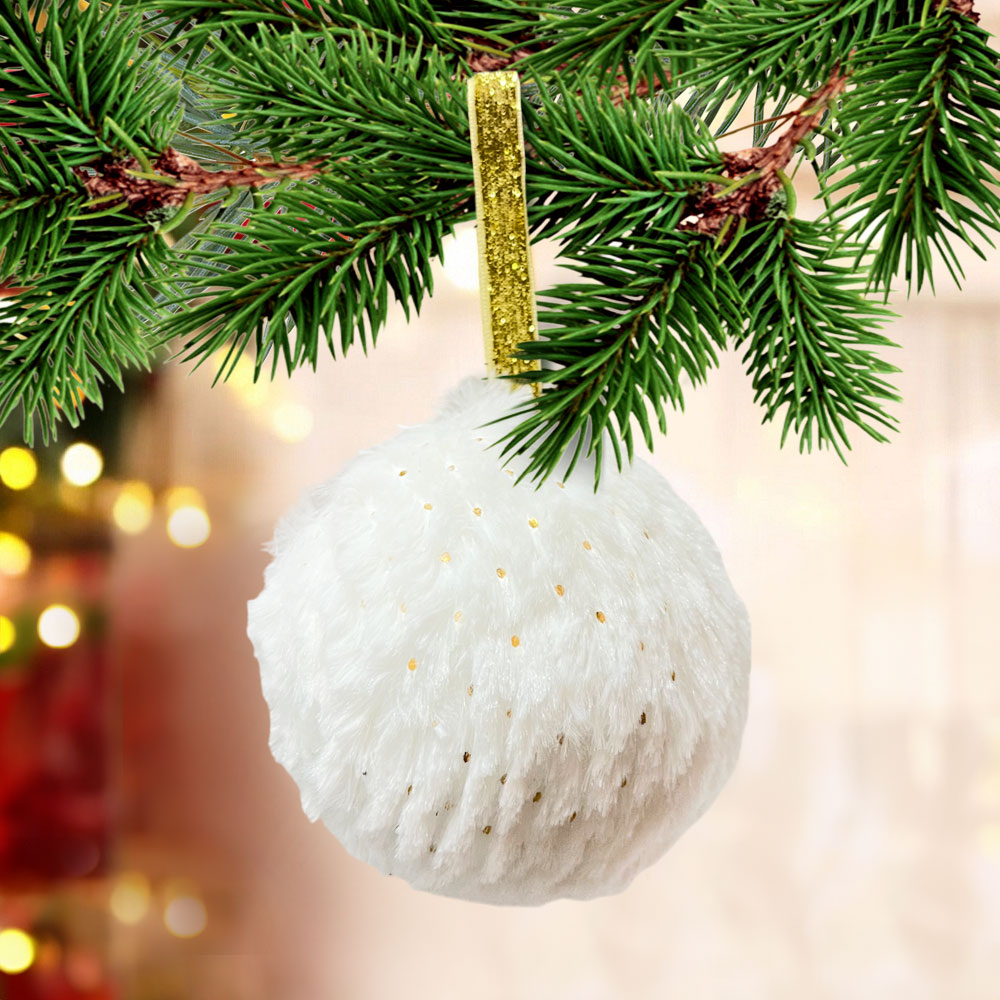 Bola Decorativa Navideña 8 Cm Blanco