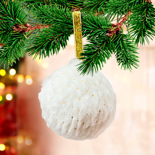 Bola Decorativa Navideña 8 Cm Blanco